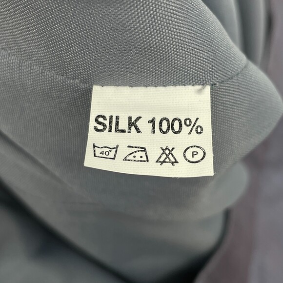 MAX NUGUS High Waist Pleated Wide Leg 100% Silk Metallic Purple Pants Size M - Picture 7 of 7